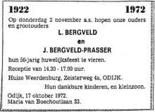 1952 50-jarig huwelijk Laurens Bergveld en Johanna Prasser 